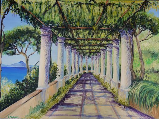 Anacapri Italien Nr.124 80x60 Die Terrasse der Villa San Michele von Axel Munthe in Anacapri in Italien. Ein begrüntes Paradies...
