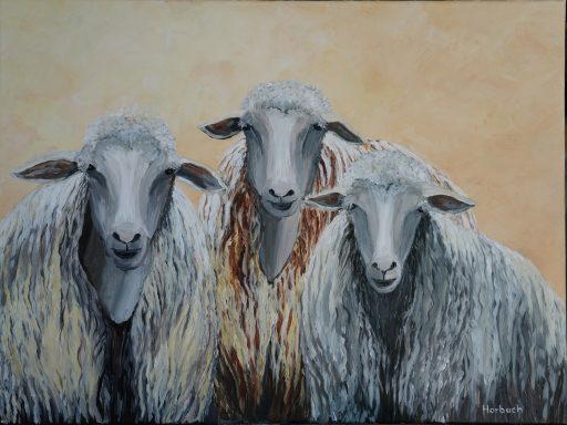 Drei Schafe 80x60cm
