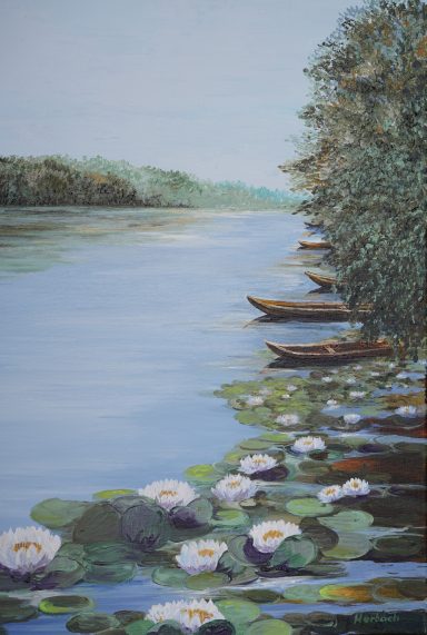 Seerosen am Fluss 60x80cm
