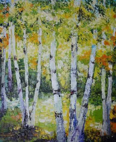 Birken Nr.55 50x60 Sommer im Birkenwald - im ehemaligen Ostpreußen ein häufiger Anblick