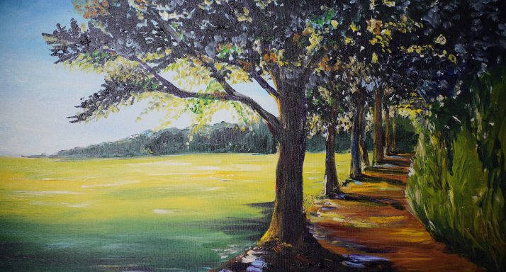 Baumallee am Rapsfeld 80x40cm
