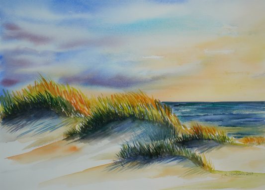 Dünen Nr.14 Dünenlandschaft als Aquarell