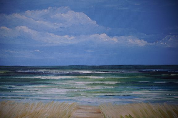 Strandweg Nr.60 80x60 Einen Weg direkt zum Meer gehen können und dann in die Wellen tauchen und hindurch schwimmen. Eine Vorstellung, die beflügelt.