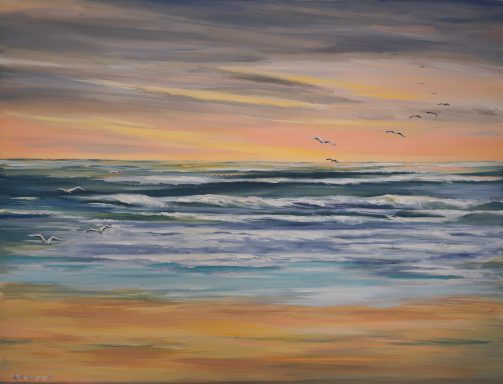 Möwen am Meer 50 80x60